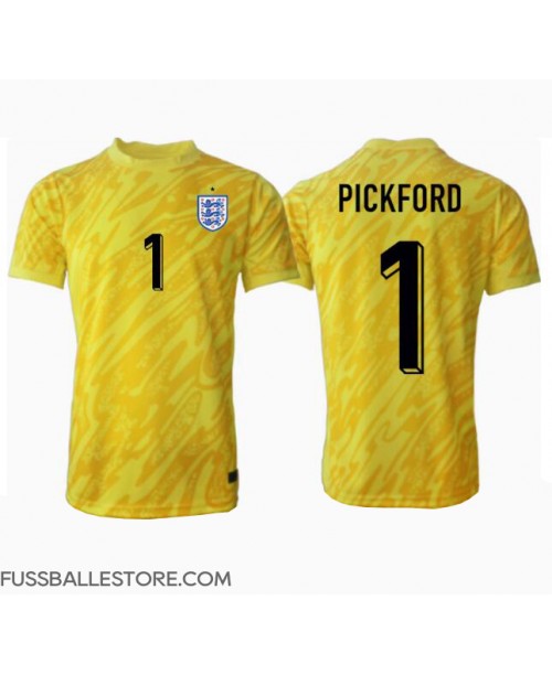 Günstige England Jordan Pickford #1 Torwart Auswärtstrikot EM 2024 Kurzarm